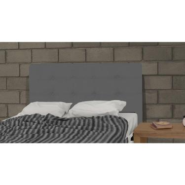 Imagem de Cabeceira Estofada Para Cama Box Casal 140cm suede Cinza
