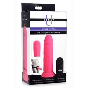 Imagem de Strap U Dildo Vibratório De Silicone Power Player 28X Com Controle Remoto - Rosa