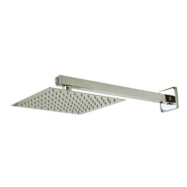 Imagem de Ducha Chuveiro Slim Inox 304 20x20 Com Braço 36 Cm
