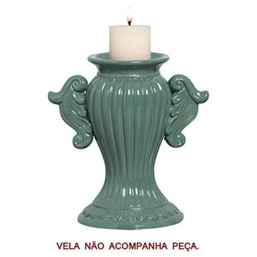 Imagem de Castiçal Romano Peq Ceramicas Pegorin Verde Pequeno