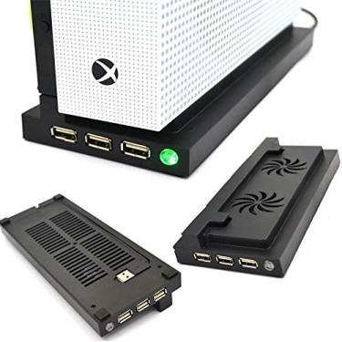 Imagem de Base Suporte 3 USB Carregador Cooler Xbox One S Preto Slim