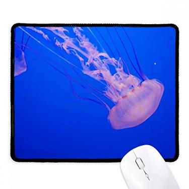 Imagem de Tapete de borracha para jogos Tropical Sea Organism água-viva com borda costurada