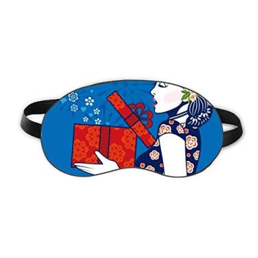 Imagem de Chinese Culture Blue Woman Sleep Eye Shield Soft Night Blinfold Shade Cover