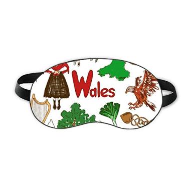 Imagem de Wales Landscap Capa para sombra noturna macia com bandeira nacional do Reino Unido