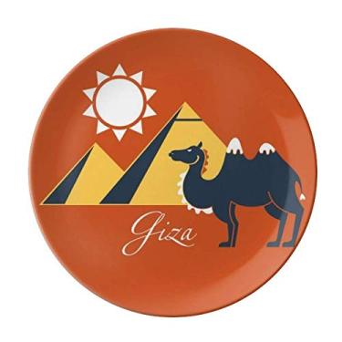 Imagem de Pirâmide do Egito Esfinge Camelo Prato Decorativo de Porcelana Salver Prato de Jantar