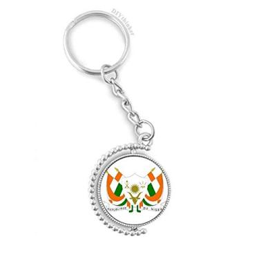 Imagem de DIYthinker Níger África Emblema Nacional Anel Porta-chaves Rotativo Acessórios Disco Clipe Corrente, Multicor, 1.2 inch x 3.5 inch