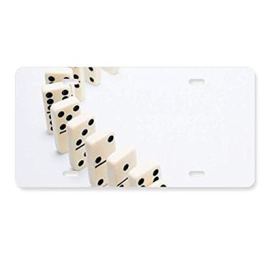 Imagem de DIYthinker Domino Pai Gow Foto Placa de carro Decoração de carro Acessório de aço inoxidável