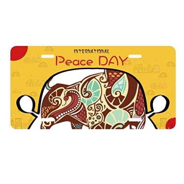 Imagem de DIYthinker Placa de licença com símbolo do zodíaco da constelação Taurus para decoração de carro, dia da paz