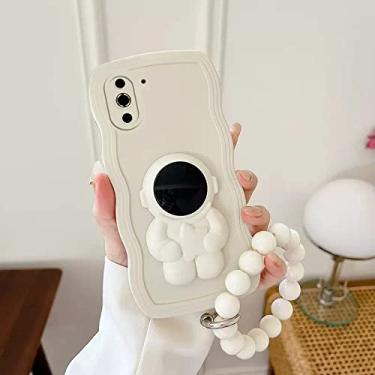 Imagem de Caso do telefone do silicone da onda do suporte do astronauta para Samsung Galaxy A04 A14 A24 A34 A54 A73 A53 A33 A23 A13 4G A03 A42 5G Capa macia, anel branco do astronauta, para Galaxy A32 4G