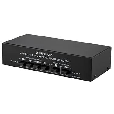 Imagem de Chusui 4 In 2 Out Switcher Audio Signal Selector Distributor Splitter Box com Banana Jacks Interruptor de controle independente para sistema estéreo doméstico