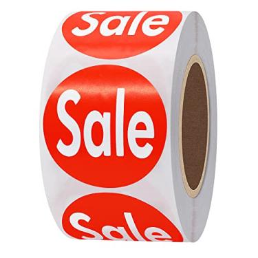 Imagem de Adesivos Hybsk Red Retail"Sale" 3,8 cm redondos circulares 500 total por rolo, Vermelho