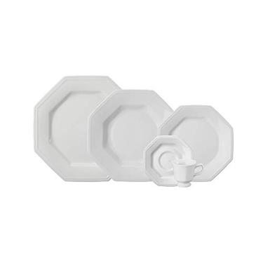 Imagem de Serviço de Jantar e Café 30 Peças em Porcelana, Modelo Octogonal, Prisma, Branco, Porce...