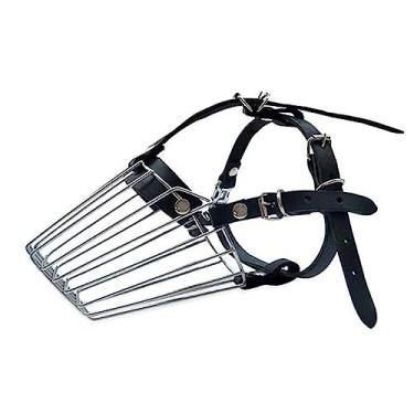 Imagem de IEUDNS Cachorro Focinheira Cesta de Anti Antiajustável de Couro PU