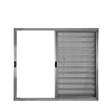 Imagem de Veneziana 3 Folhas de Correr S/Grade 1.00 X 1.20 Aluminio Brilhante Linha Modular - Hale