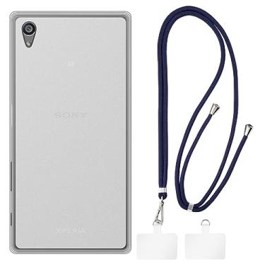Imagem de Shantime Capa Sony Xperia Z5 Premium + cordões universais para celular, pescoço/alça macia de silicone TPU capa protetora para Sony Xperia Z5 Premium (5,5 polegadas)