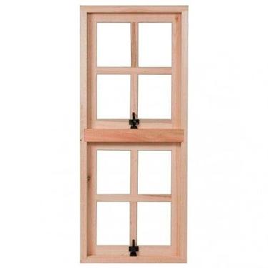 Imagem de Janela Vidros Quadriculados 2 Módulos Verticais Móveis Maximar Rondosul Natural