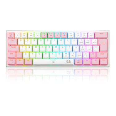 Imagem de TECLADO MECANICO GAMER REDRAGON ANIVIA BRANCO COM ROSARGB COM SWITCH MARROM ABNT-2