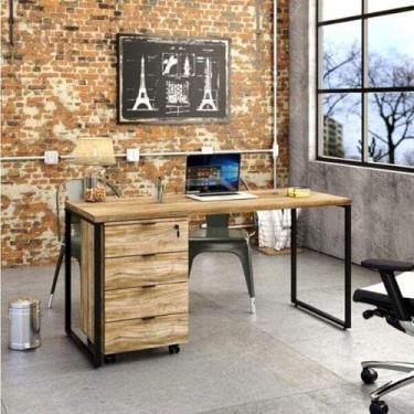 Imagem de Conjunto Home Office com Mesa para Computador e Gaveteiro Volante