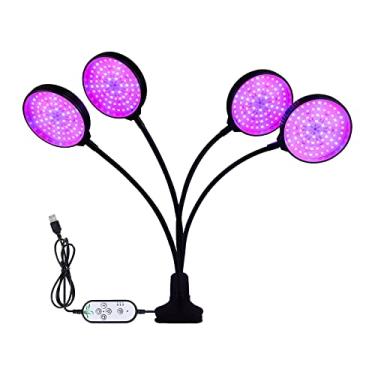 Imagem de Sunlike LED Grow Light com luz azul vermelha Auto On/Off 4/8 / 12H Timer 5 Brightness Leves Clipe à prova d'água planta crescente luz para mudas de plantas de interior Full Spectrum ajustável