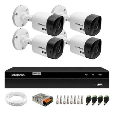 Imagem de Kit 4 Câmeras Bullet Vhc 1120 B Hdcvi Hd 720p Ip66 Visão Noturna 20m Intelbras + Dvr Mhdx 1204 com 4 Canais Multi Hd Intelbras