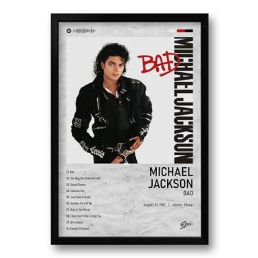 Imagem de Quadro Álbum Spotify Bad - Michael Jackson - 40x60cm
