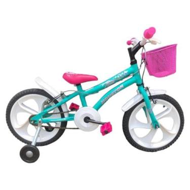 Imagem de Bicicleta Aro 16 - Infantil - Verde Agua E Rosa - Houston