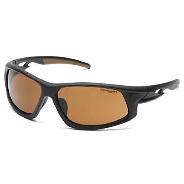 Imagem de Carhartt Óculos de segurança Ironside – Embalagem de polybag, armação preta/bronze, lente antiembaçamento bronze arenito