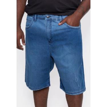Imagem de Bermuda Hd Plus Size Jeans Azul