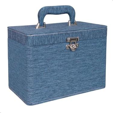 Imagem de Pirlim Foto, Maleta Box 240 fotos 15x21 com 4 Álbuns Fotográficos JUTA AZUL Jeans Decoração