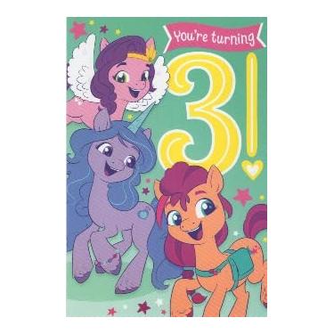 Imagem de Heartline My Little Pony Happy 3rd Third Birthday Card (Idade 3) - You're Turning 3! Wherever There's Magic and Fun and Excitement - That's Where You Mererve to Be! Happy Birthday