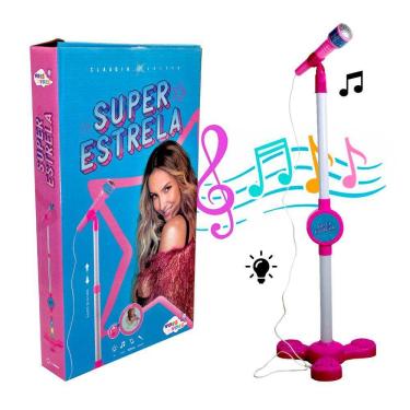 Imagem de Microfone com Pedestal Claudia Leite Super Estrela Brinquedo