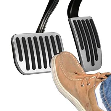 Imagem de deemars Capas de pedal de alumínio automotivas, almofadas de pedais antiderrapantes, capas de pedal de acelerador de freio, acessórios de carro de alumínio adequados para substituição de pedal de pedal modelo 3/Y (prata)