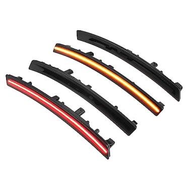 Imagem de A ABSOPRO Luz de LED lateral 22771196 Luzes de seta dianteiras traseiras para Chevrolet Corvette C7, lente preta, luz LED vermelha âmbar, 2 pares