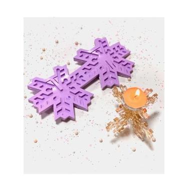 Imagem de Confeitaria dos Moldes, R322 Molde de silicone porta vela floco neve resina decoração