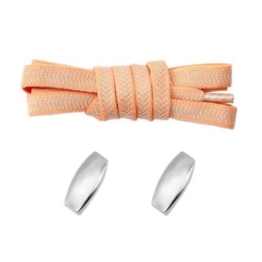 Imagem de Lock Elastic Laces Sneakers Tennis Shoelaces Without Ties Adult Kids Flat No Tie Shoelace For Shoes Accessories (Color : Light coffee)