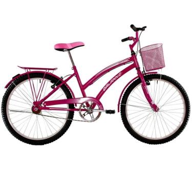 Imagem de Bicicleta Feminina Aro 24 com cestinha Susi Rosa Pink-Feminino