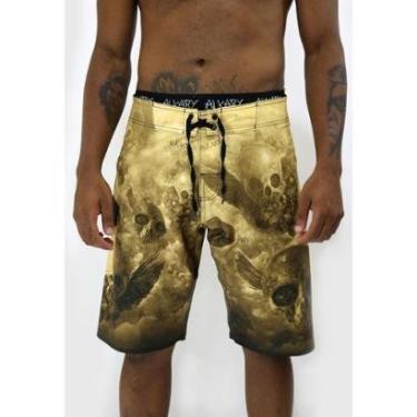 Imagem de Bermuda Água Alkary Caveira Santos Caramelo-Masculino