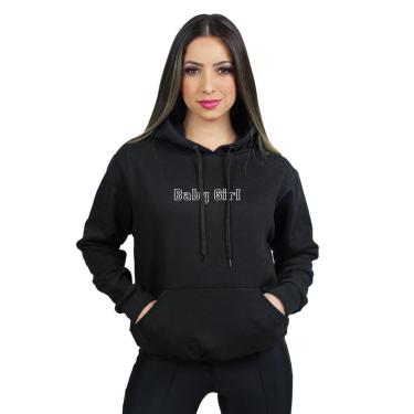 Imagem de Moletom Fem Flanelado com Capuz Blusa de Frio Baby Girl-Feminino