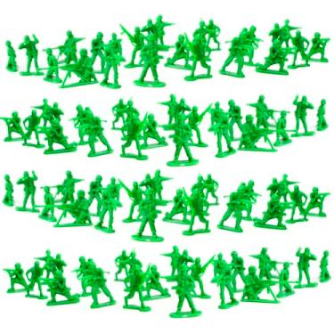 Imagem de Kit de Soldadinhos de Guerra Story Brinquedo Infantil 96 Bonecos Verde Figuras de Ação para Crianças
