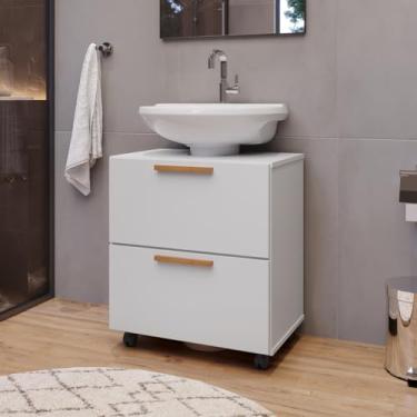 Imagem de EMES MÓVEIS, Armário Banheiro Prime Gabinete Pia De Coluna Branco