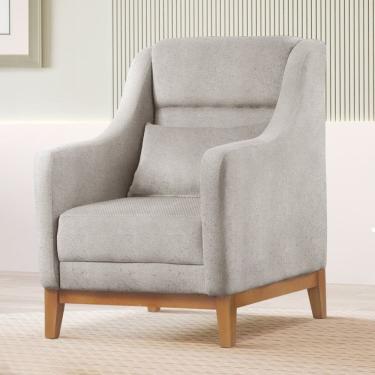 Imagem de Poltrona Encosto Alto Linho Áquila Cinza