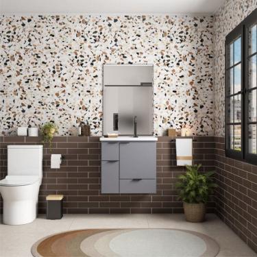 Imagem de Gabinete para Banheiro em Madeira Orquídea 60 Cinza