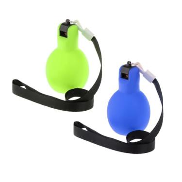 Imagem de Kokiya 2x apitos de mão, apitos de treinadores com cordões, apitos esportivos de som alto, apitos de sobrevivência para crianças de futebol, Verde Azul Real