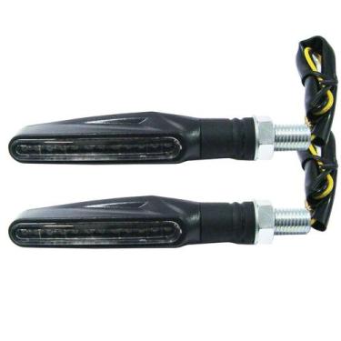 Imagem de Pisca Seta Led Cbx250 Twister Fazer250 Cb300 Hornet Xj6 Fino Preto Par