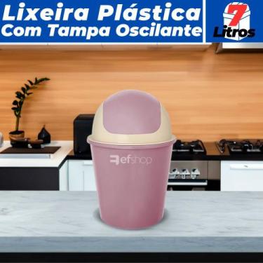 Imagem de Cesto De Lixo Lixeira Tampa Basculante 7 Litros 37cm Usual - Usual Uti