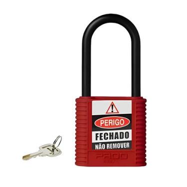 Imagem de Cadeado Bloqueio Padrão Nr10 Nr12 Loto - Pado, Vermelho