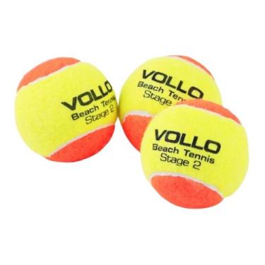 Imagem de Bola de Tenis/Beach Tennis Vollo Stage 2 C/3 Bolas Iniciante