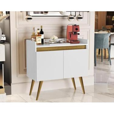 Imagem de Aparador Junior Luxo 2 Portas Pés Palito Cor Branco / - Comprar Móveis