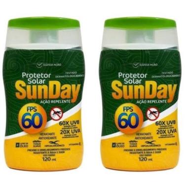 Imagem de Kit 2 Protetor Solar SunDay Fator 60 Ação Repelente 120ml