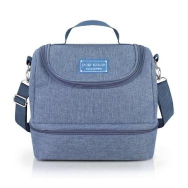 Imagem de Bolsa Térmica Marmita Lancheira Necessaire 2 Divisórias Compartimentos